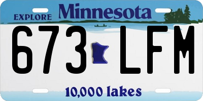 MN license plate 673LFM