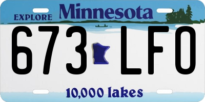 MN license plate 673LFO