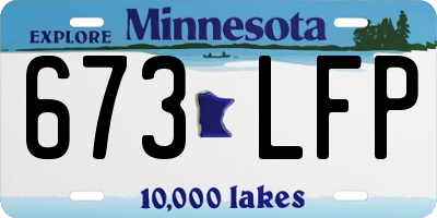 MN license plate 673LFP