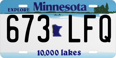 MN license plate 673LFQ