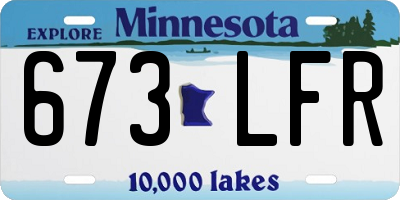 MN license plate 673LFR