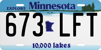 MN license plate 673LFT