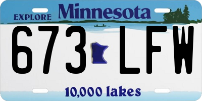MN license plate 673LFW