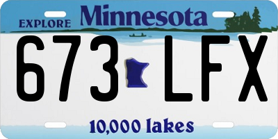 MN license plate 673LFX