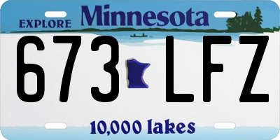 MN license plate 673LFZ