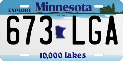 MN license plate 673LGA