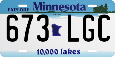 MN license plate 673LGC
