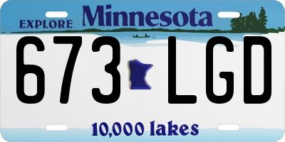 MN license plate 673LGD