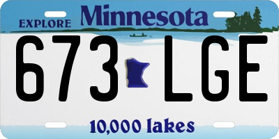 MN license plate 673LGE