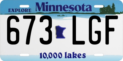 MN license plate 673LGF