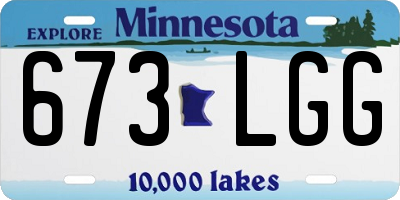MN license plate 673LGG