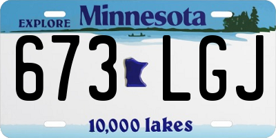 MN license plate 673LGJ