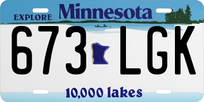 MN license plate 673LGK