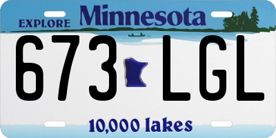 MN license plate 673LGL