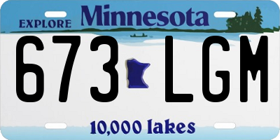 MN license plate 673LGM