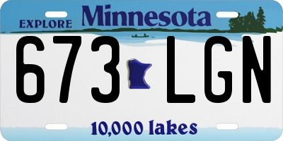MN license plate 673LGN