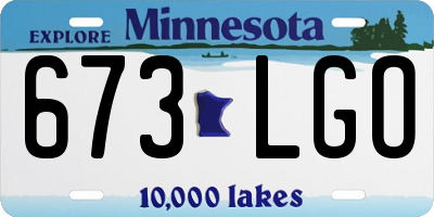 MN license plate 673LGO