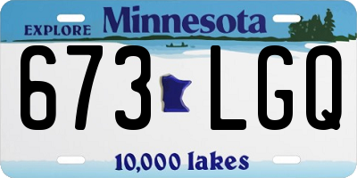 MN license plate 673LGQ