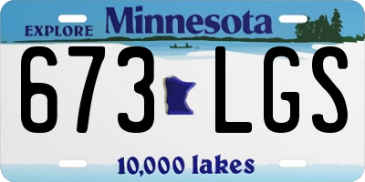 MN license plate 673LGS