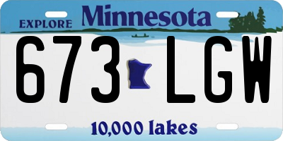 MN license plate 673LGW