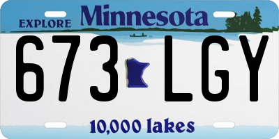 MN license plate 673LGY