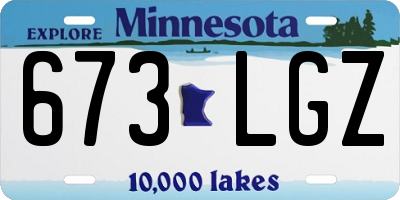 MN license plate 673LGZ
