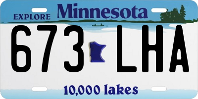 MN license plate 673LHA