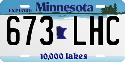 MN license plate 673LHC