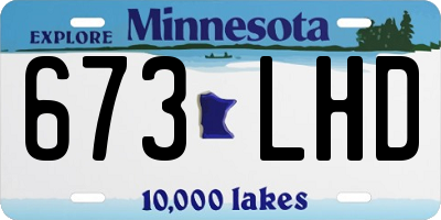 MN license plate 673LHD