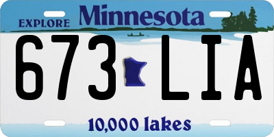 MN license plate 673LIA