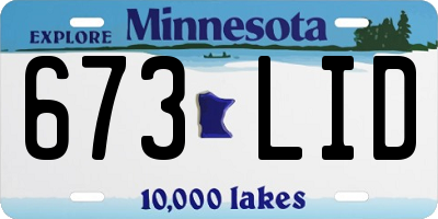 MN license plate 673LID