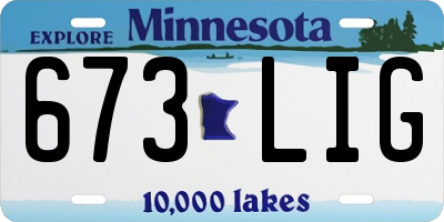 MN license plate 673LIG