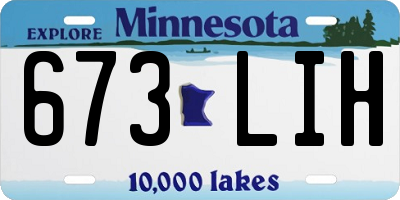 MN license plate 673LIH