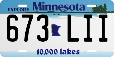 MN license plate 673LII