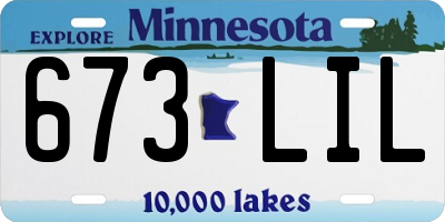 MN license plate 673LIL