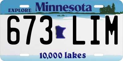 MN license plate 673LIM