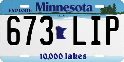 MN license plate 673LIP