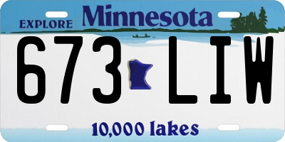 MN license plate 673LIW