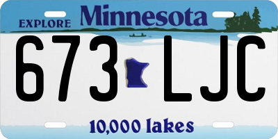 MN license plate 673LJC
