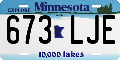 MN license plate 673LJE
