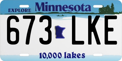 MN license plate 673LKE