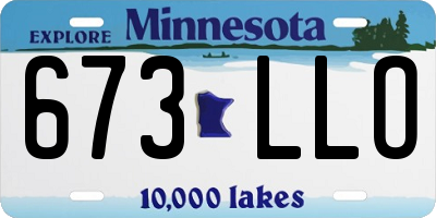 MN license plate 673LLO