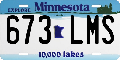 MN license plate 673LMS