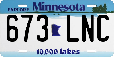 MN license plate 673LNC