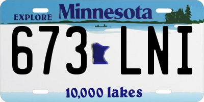 MN license plate 673LNI