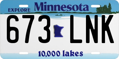 MN license plate 673LNK