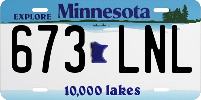 MN license plate 673LNL