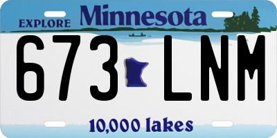 MN license plate 673LNM