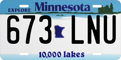 MN license plate 673LNU