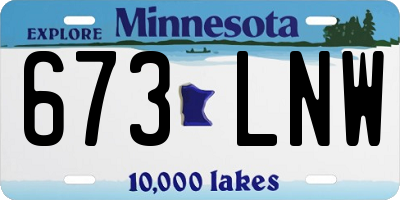 MN license plate 673LNW